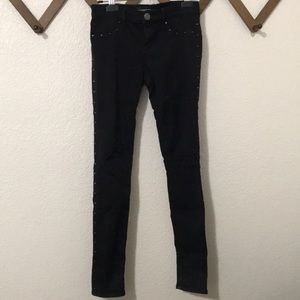Express Black Studded Jean Leggings